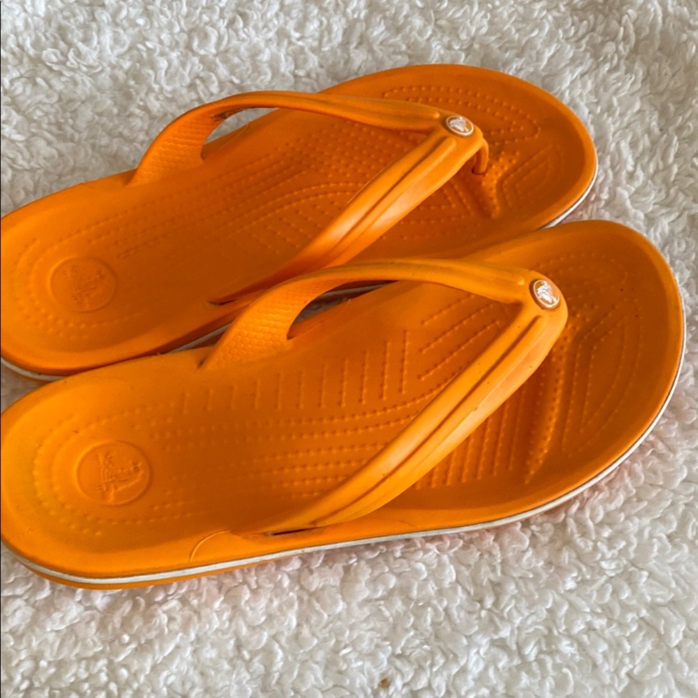 CROCS Orange Flip Flops